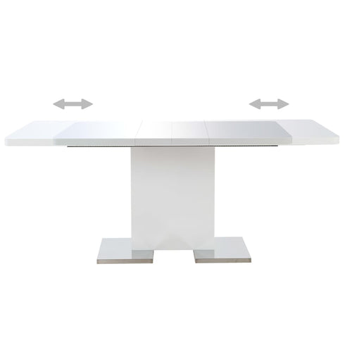 Barnes - Extendable Dining Table High Gloss White 1800 x 900 x 760 mm MDF